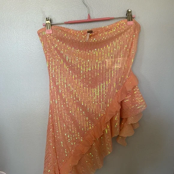 Free People Taylor Sequin Tube Top Size Medium - Picture 4 of 11